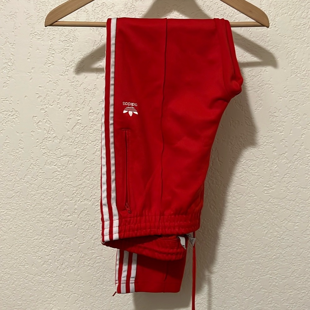 EUC Adidas Track Pants in Red Large